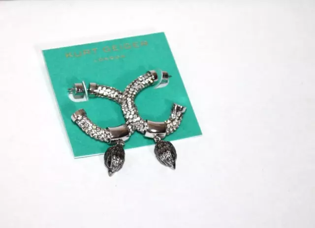Kurt Geiger London Earrings silver tone pave eagle crystal hoops ladies