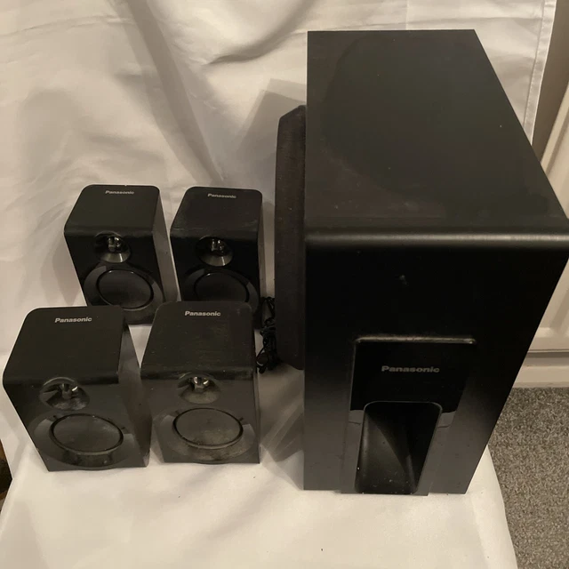 PANASONIC SUBWOOFER SURROUND Sound Speaker With 4 Additional Speakers