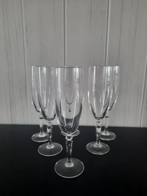 6 Flûtes A Champagne 17 Cl Cristal D'arques Modèle Dampierre