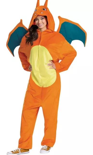 Deluxe Charizard Mens Womens Adult Costume Pokemon Jumpsuit Size M 38/40
