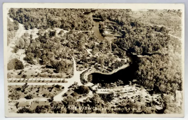 RPPC Airplane Aerial View, Silver Springs, Florida FL Vintage Photo Postcard