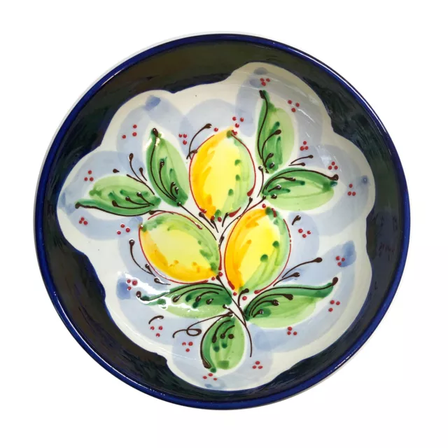 Hand Painted Colorful Plate Handmade Ceramic Plate Bowl Blue Made in Spain