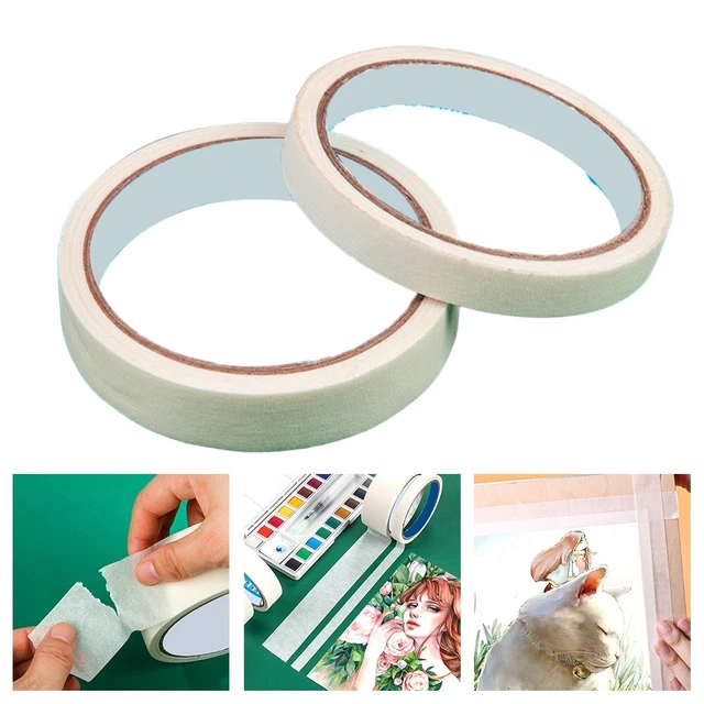 Ruban De Masquage Blanc Artiste – 3 Rouleaux 1,5 Cm X 50 M – Adhésif Amovible – Pour Peinture, Aquarelle, Dessin