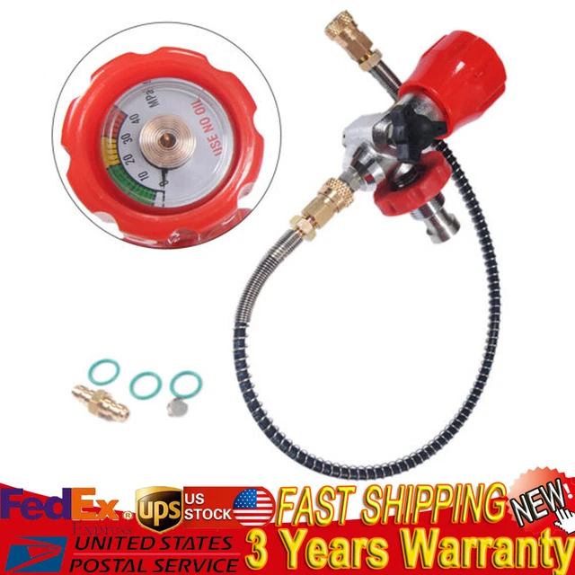 TANK COMPRESSED FILLER Valve for Air Tank w/ Gauge Valve Stainless