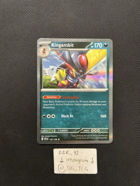 Pokémon - Kingambit - 134/198 - Reverse Holo Rare - Scarlet & Violet - NM/M  