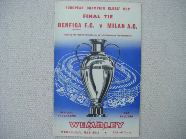 1963 European Cup Final Program - Benfica v A. C. Milan