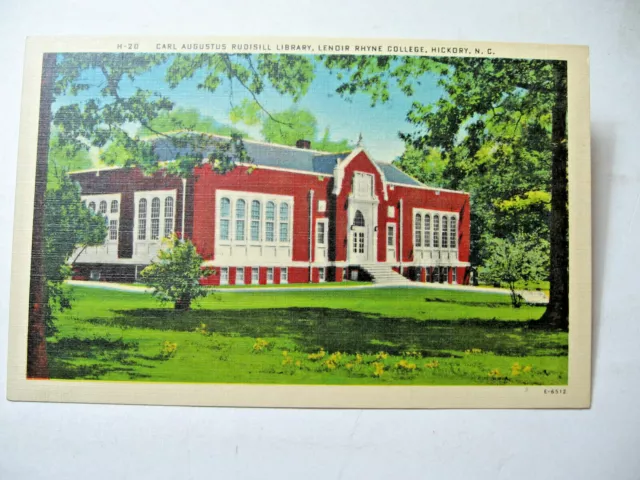 1930's Library, Lenoir Rhyne College, Hickory, N.C. Postcard