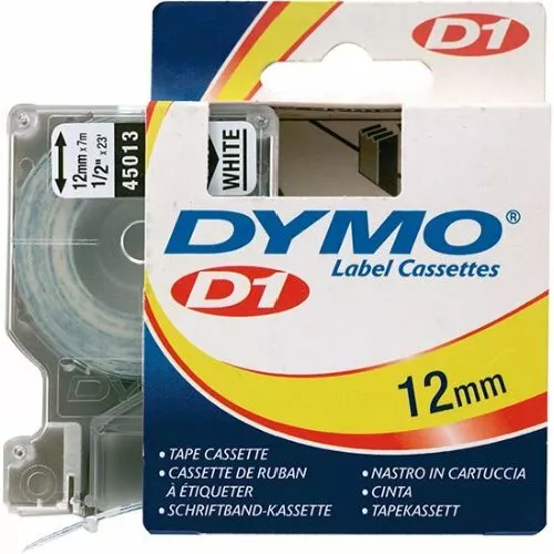 Dymo Schriftband D1 45013 schwarz/weiß 12mmx7m