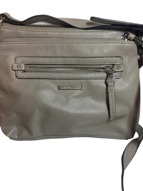 Dana Buchman Gray Adjustable Cross Body Purse Bag Faux Leather Many Pockets