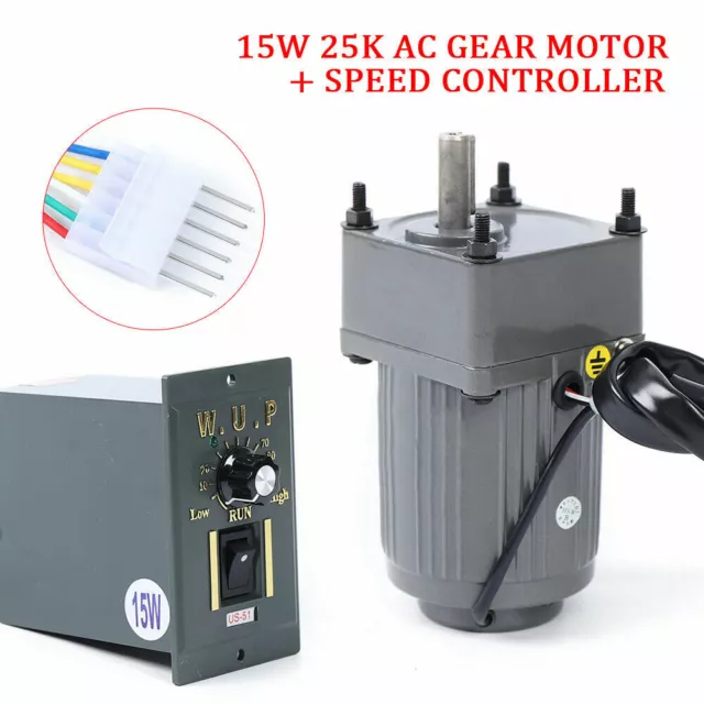 AC 110V Electric Machinery Gear Motor+Speed Controller 54RPM 25K Reduction Ratio