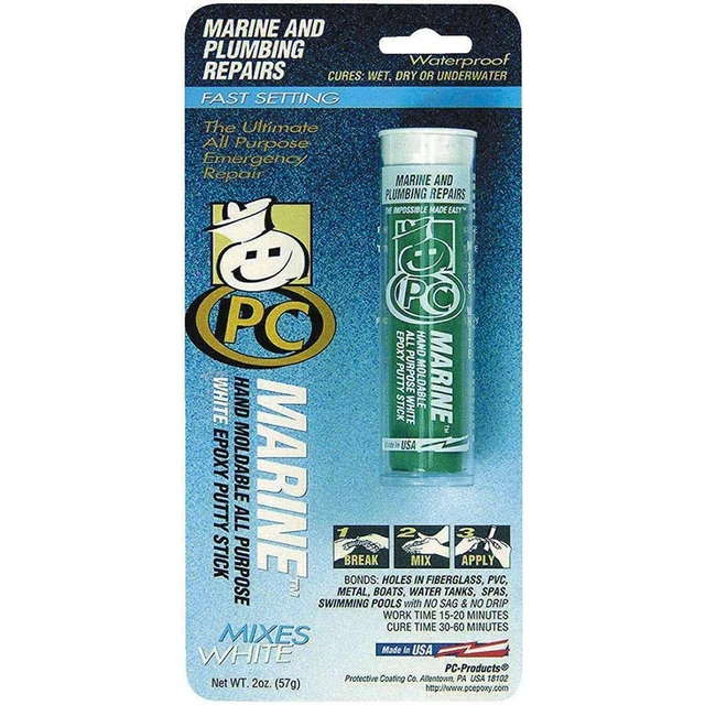 PC Products 25567 PC-Marine Stucco Epossidico Stampabile, Stick 2 once, Bianco