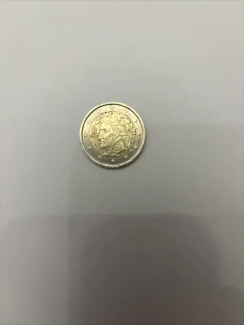 Moneda de 2 euros 2002 Italia Dante Alighieri ERROR ACUÑACIÓN rara rara rareza F