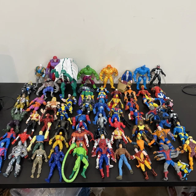 1990's Marvel X-MEN Figures Lot of 60+ Wolverine Cyclops Spider-Man  + MORE