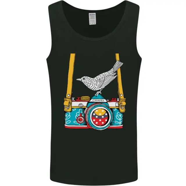 Camera With a Bird Photographer Photography Mens Vest Tank Top