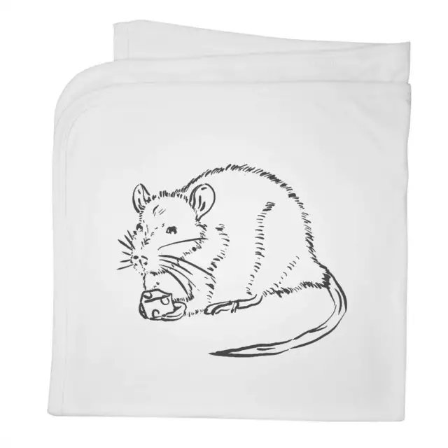 'Rat Eating Cheese' Cotton Baby Blanket / Shawl (BY00015590)