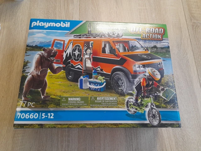 Playmobil 70660 Adventure Van - Camping-car Avec Vélo Et Ours, Neuf Sous Blister