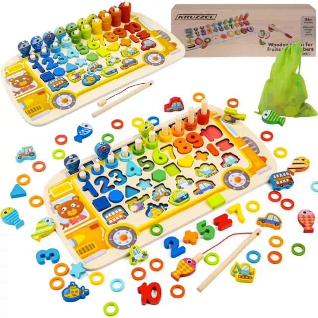 Sortierspiel für Kleinkinder Montessori Lernspielzeug 6 in 1 Magnetisch 22636