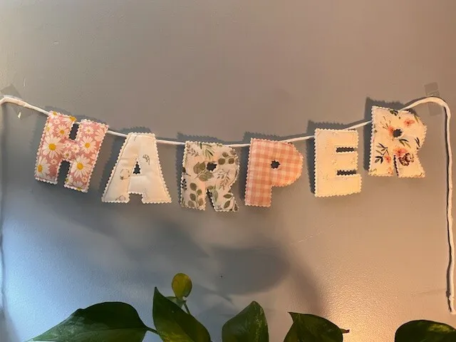 Harper - Baby name bunting/garland Handmade for wall hanging
