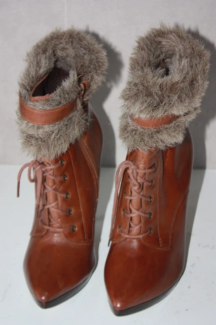 Bottines San Marina Cuir Marron Taille 37 - Doublure Cuir - Très Bon état Occasion