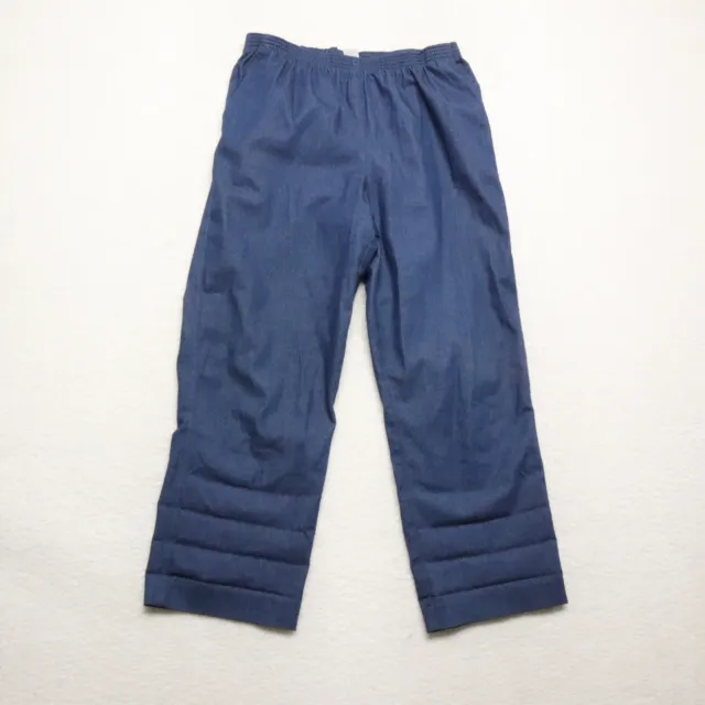 Pantalones de mezclilla elásticos para mujer Alfred Dunner, talla 12, azul, cintura elástica, lavado oscuro
