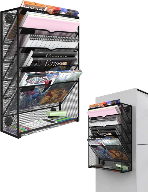 6-Tier Magnetic File Holder - No Drilling Installation File Organizer