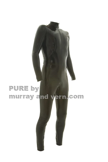 Classic Latex Rubber Catsuit Easy-On (Chlorinated) LIGHT GREY | UK