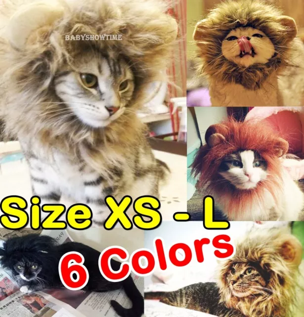 Pet Costume Lion Mane Wig for Cat Dog Halloween Clothes Fancy Dress up with Ears