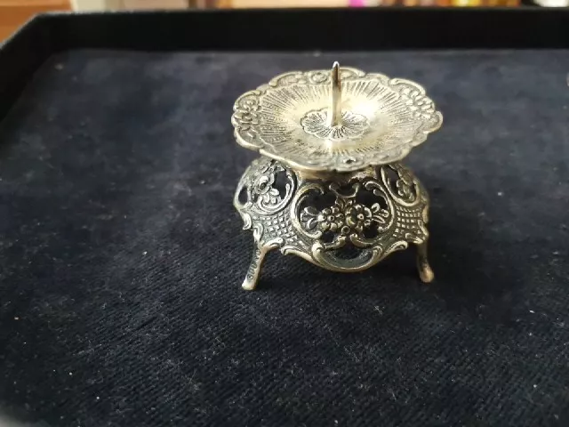 Antiker Kerzenleuchter, Jugendstil, 800 Silber Halbmond Krone, Hersteller SO