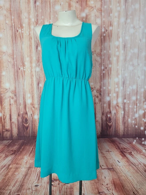 Banana Republic Women's Tank Dress Back Cross Straps Elastic Waist Size 0