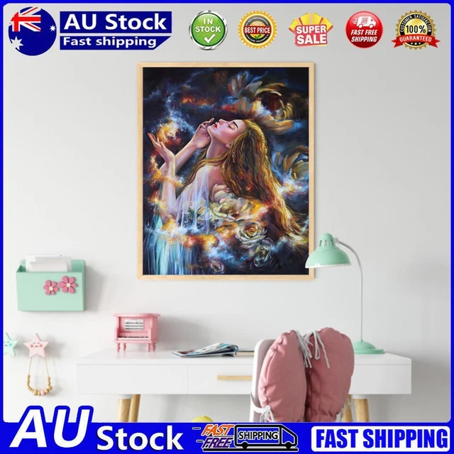 Paint By Numbers Kit DIY Girl Flower Oil Art Picture Craft Home Decor (B2244)