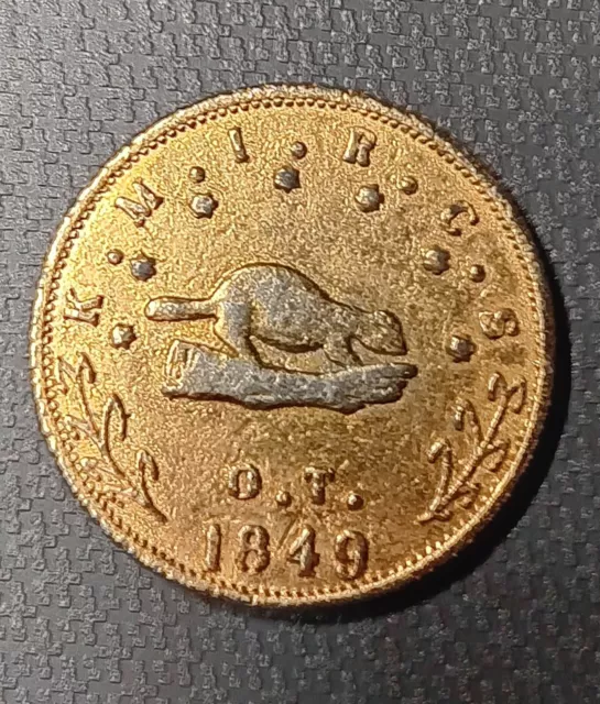 cast token of Oregon Beaver 1849 $10  fantasy issue coin
