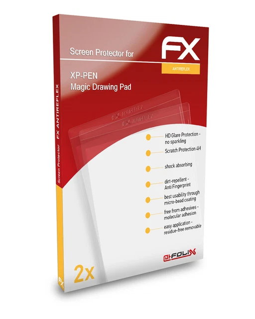 Protection D'écran AtFoliX Pour XP-PEN Artist 24 Pro – Lot De 2 Films Mats Antichoc, Made In Germany