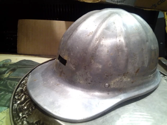 Vintage Aluminum Hard Hat Safety Metal