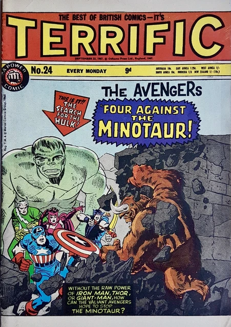 TERRIFIC No. 24 - 1967 -  THE AVENGERS - DR. STRANGE - Steve DITKO Art - V GOOD