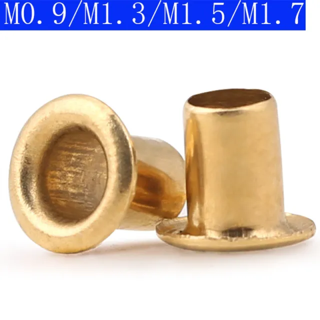 M0.9 - 1.7 Copper Brass Vias Rivet Nuts Through Hole Rivets Hollow Grommets