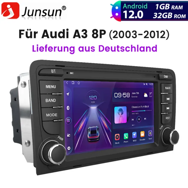 Radio de coche para Audi A3 8P 2003-2012 Android GPS SAT NAVEGACIÓN BT WIFI RDS SWC 32G DAB+