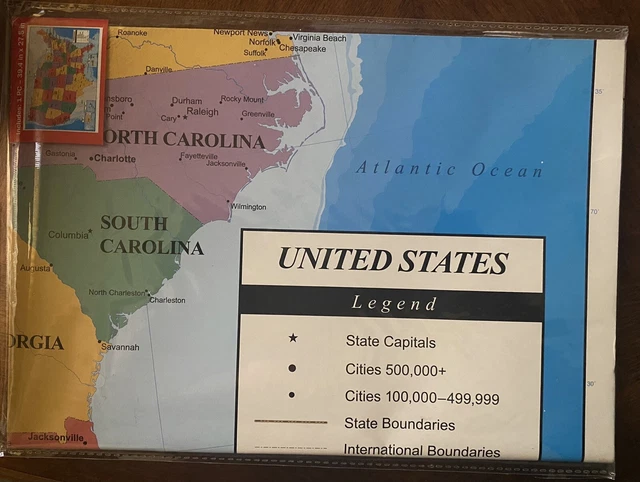 USA UNITED STATES Wall Map Color Poster 39 4 X 27 5 LARGE PRINT 9 