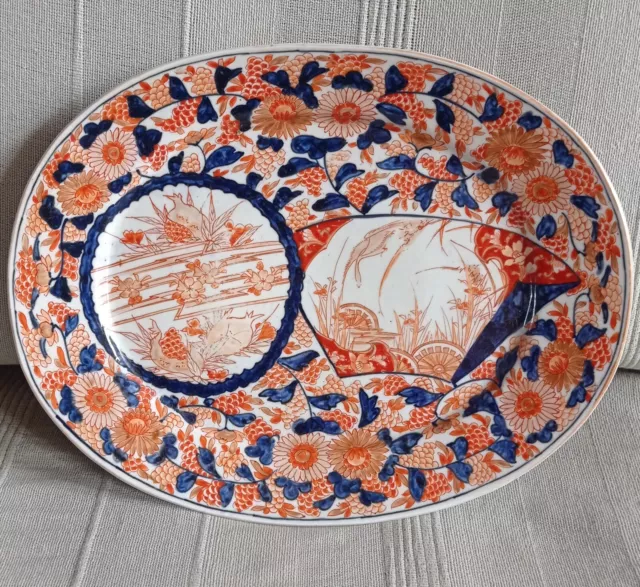 Ancien Plat Ovale Porcelaine Imari Japon 19ème Compagnie des Indes