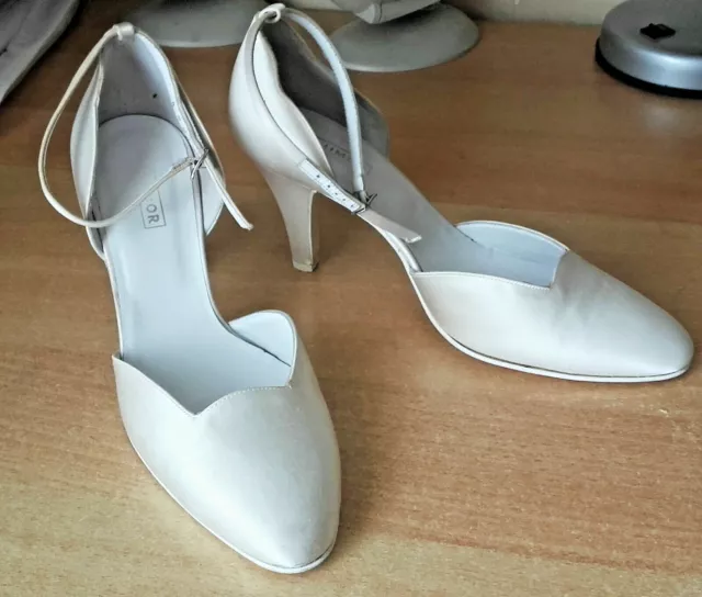 LUMOR scarpe da sposa matrimonio in raso perlato avorio taglia 37 e mezzo 2