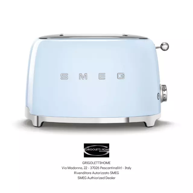 Grille-Pain SMEG Bleu Poli - 2 Tranches - Prise Eu - TSF01PBEU- Revendeur