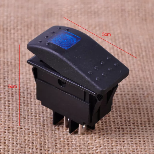 12V 20A ON OFF 4 Pin Rocker Toggle Switch Interrupteur à Bascule Blue LED Light