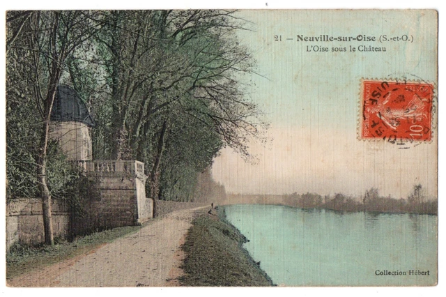 CPA 95 - NEUVILLE SUR OISE (Val d'Oise) - 21. L'Oise sous le château (tramée)