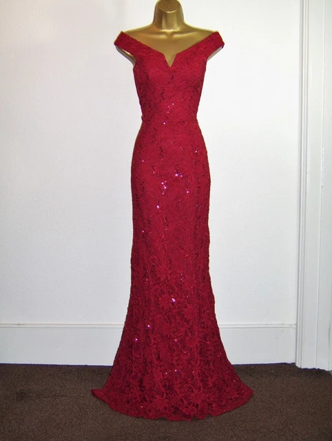 Quiz navy lace bardot fishtail best sale maxi dress