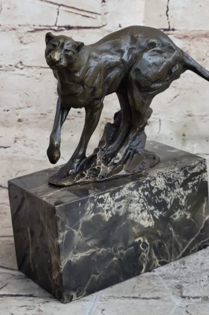 Superb Art Deco 100% Large Bronze Puma/Leopard/ Jaguar/ Big Cat Sculpture Gift