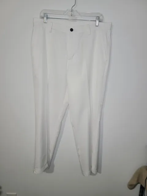Pantalones de golf Adidas Climalite Performance blancos 3 rayas para hombre 34x32 (34x28)