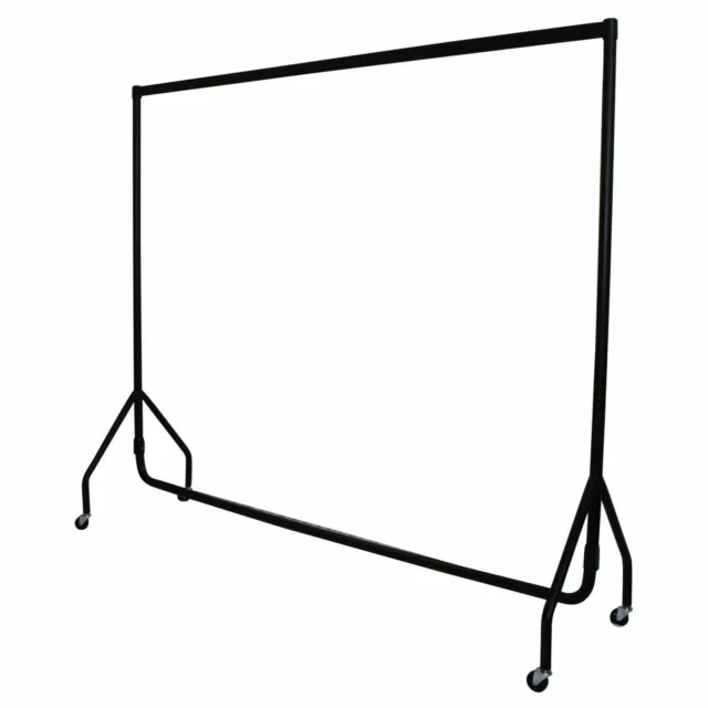 HEAVY DUTY 6ft  BLACK GARMENT RAIL CLOTHES HOME HANGING RACK MARKET DISPLAY