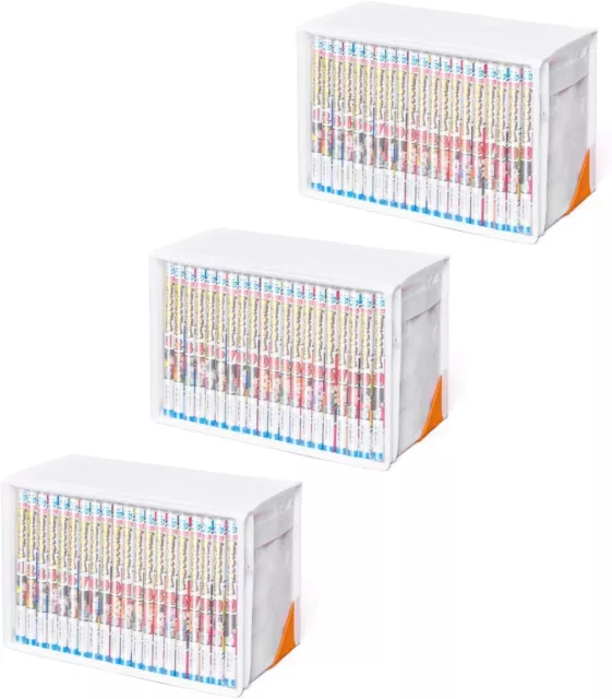 Comic Book Storage Boxes 3 Set White Zipper Type Transparent Window Foldable