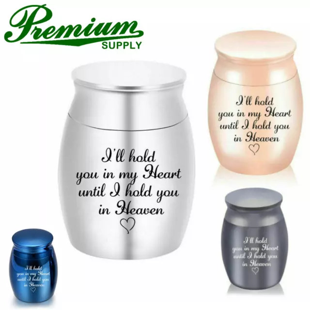 Small Silver Urn Cremation Human Ashes Holder Memorial Keepsake Ash Heart Heaven