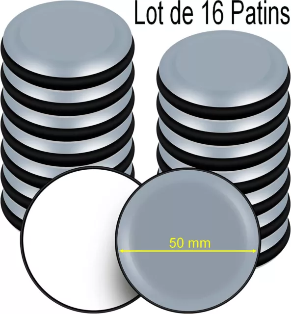 Lot de 16 patins de meubles ronds en téflon avec clou Ø 22 mm – 5 mm  d'épaisseur / PTFE – Revêtement / Patins en téflon / Patins de chaise :  : Bricolage