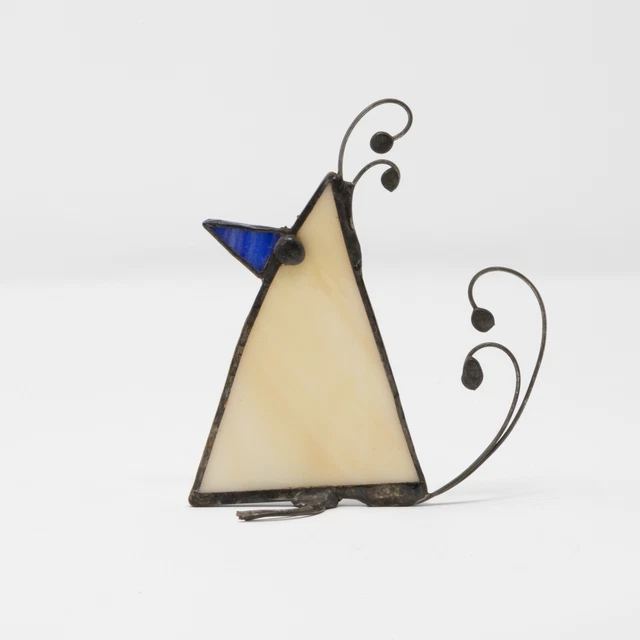Stained glass yellow bird art sculpture artwork handmade